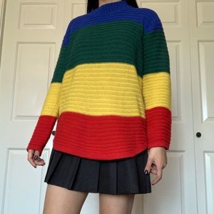 Rainbow Colorblock Oversized Sweater